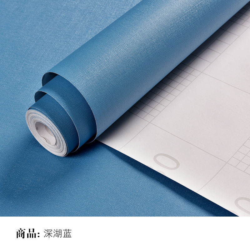 现货跨境40cm墙纸自粘宿舍纯色壁纸防水防潮卧室背景家具翻新贴纸
