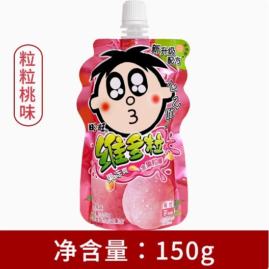 旺旺维多粒果冻爽150g40包混合水果味吸吸冻摇摇冻果肉休闲零食