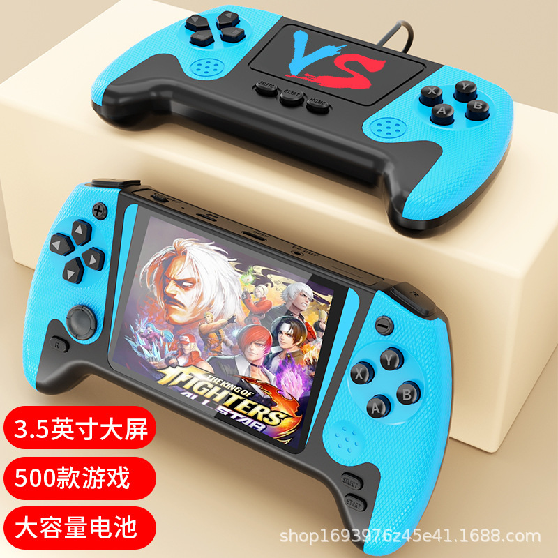 Q21跨境爆款掌上游戏机掌机500合一复古怀旧大屏儿童经典双人掌机