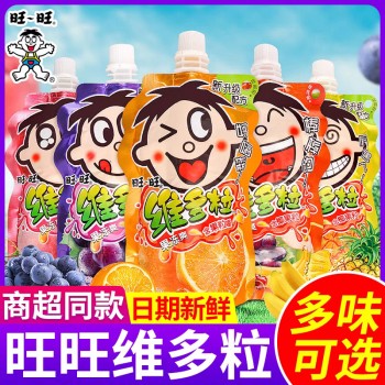 旺旺维多粒果冻爽150g40包混合水果味吸吸冻摇摇冻果肉休闲零食