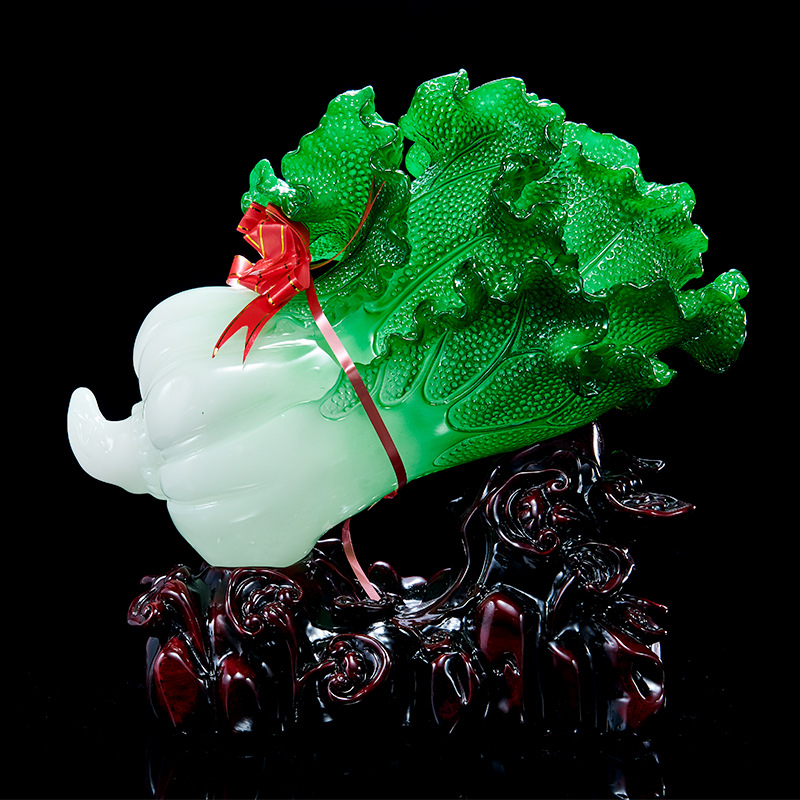 加工定制白菜如意树脂酒柜摆件高级感中式发财乔迁礼物玄关装饰品