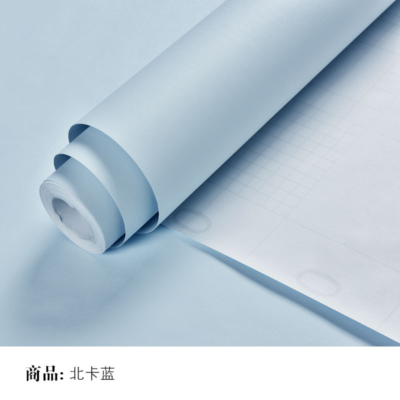 批发马卡龙墙纸自粘卧室温馨壁纸防水pvc纯色素色宿舍寝室墙贴纸