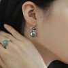 复古做旧民族风【好事莲莲】圆珠荷花耳环耳坠女气质百搭高级感