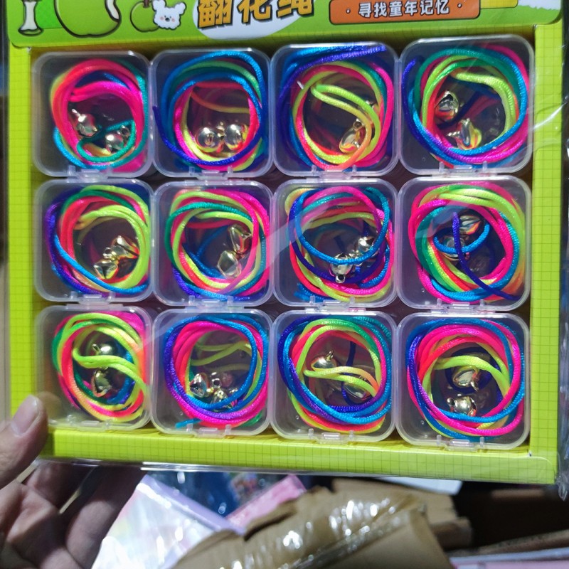 儿童翻花绳花绳子学生彩色绳小学生挑花绳编花绳流行玩具时货批发