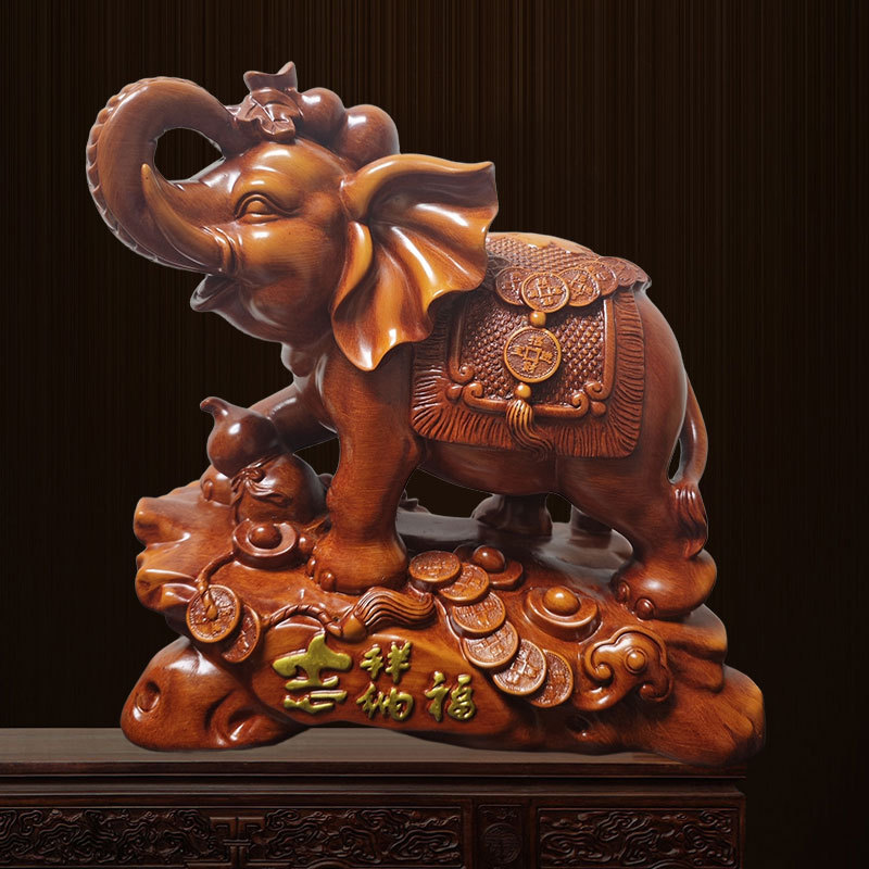 纳福象吉祥酒柜摆件高级感居家玄关摆件开业发财乔迁礼物装饰品