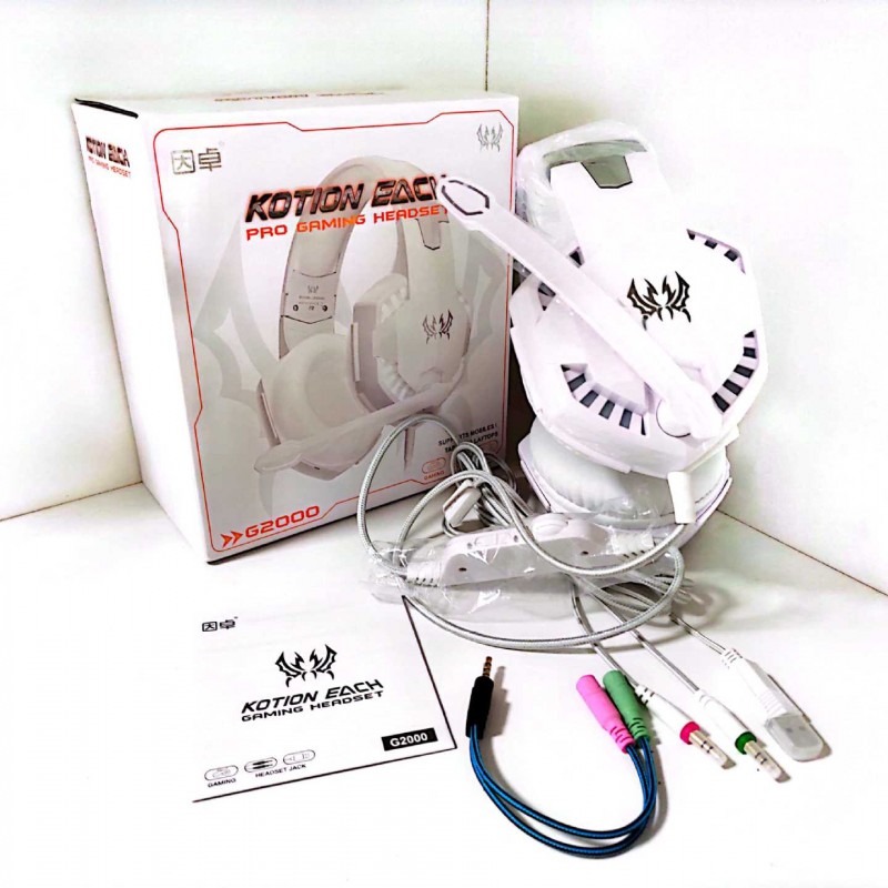 跨境 KOTION EACH/因卓 G2000 RGB光带麦电脑耳机 有线耳机 PS4