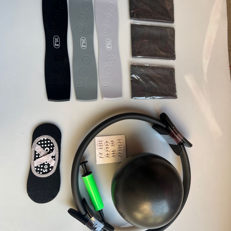 普拉提圈七件套伸展辅助带硅胶拉力带瑜伽袜瑜伽麦管球瘦身组合