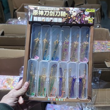 2元店24入合金兵器刀剑鞘模型批发儿童小玩具小卖部学校门口热卖
