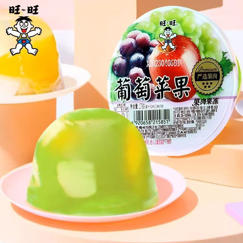 旺旺果肉果冻178g吸吸果冻多口味大杯装休闲食品儿童解馋零食批发