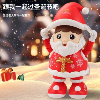 跳舞圣诞老人儿童电动玩具1-3岁灯光音乐圣诞节礼物摆件跨境批发