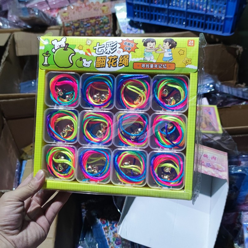 儿童翻花绳花绳子学生彩色绳小学生挑花绳编花绳流行玩具时货批发