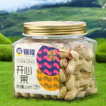 锦隆大颗粒开心果249g罐装健康坚果干果原色无漂白新货零食批发