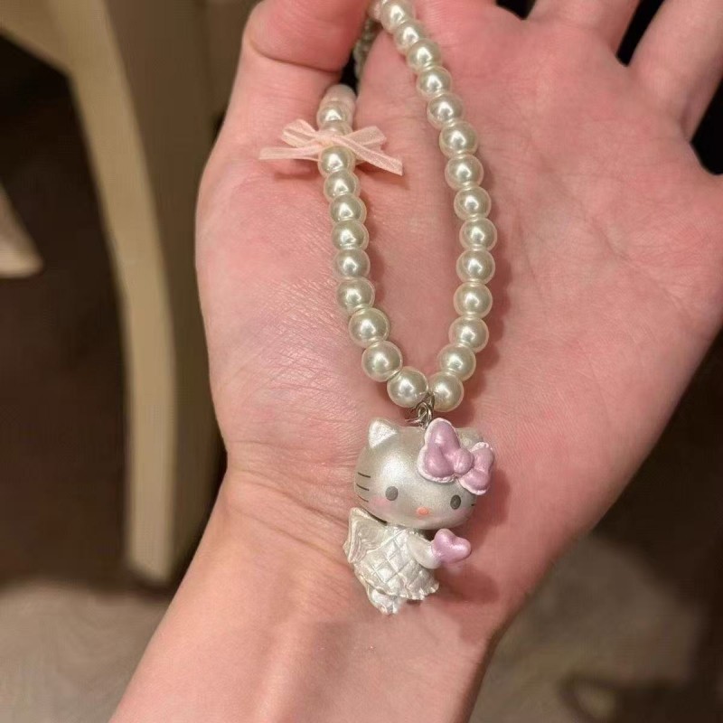 甜美可爱蝴蝶结kt猫项链精致唯美小众时尚精致高级感百搭锁骨链