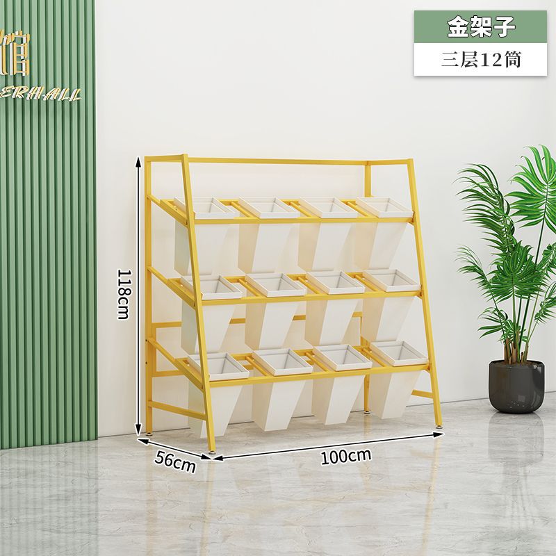 花店花架鲜花展示架铁艺梯形多层摆放架室内醒花桶置物架子花卉架