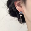 牡丹花烧蓝耳钉女款中国民族风饰品珐琅彩复古耳环轻奢高级感耳坠