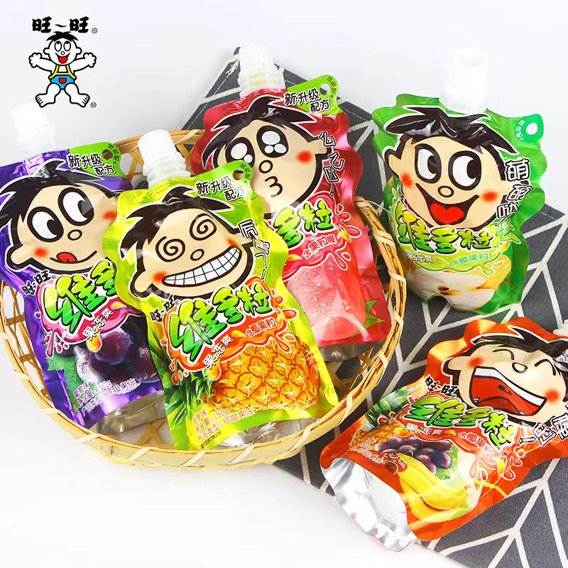 旺旺维多粒果冻爽150g40包混合水果味吸吸冻摇摇冻果肉休闲零食