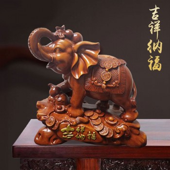 纳福象吉祥酒柜摆件高级感居家玄关摆件开业发财乔迁礼物装饰品