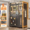 家用厨房置物架多功能收纳柜对开餐边柜橱柜防尘落地陈列柜展示柜