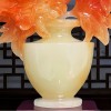 平安富贵红花冰玉花瓶摆件中式家居客厅乔迁礼品酒柜电视柜装饰品