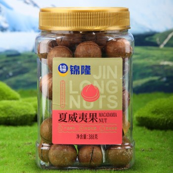 锦隆夏威夷果罐装388g奶油味坚果整箱零食干果大颗粒果仁包装