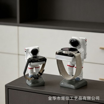 宇航员手表架装饰摆件老爷爷表台iWatch座托盘手表树脂展示架桌面