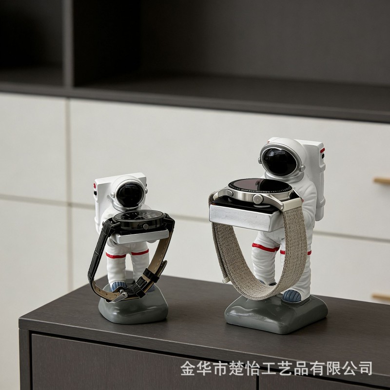 宇航员手表架装饰摆件老爷爷表台iWatch座托盘手表树脂展示架桌面