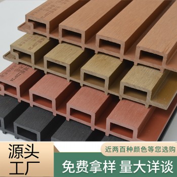 户外轻奢木塑长城板防水格栅板新中式板美式装饰外墙扣板防腐室外