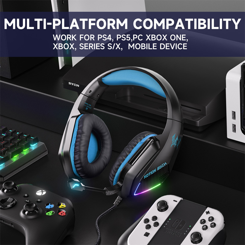 跨境 KOTION EACH G5000头戴式耳机电竞游戏耳麦电脑 手柄PS5/PS4