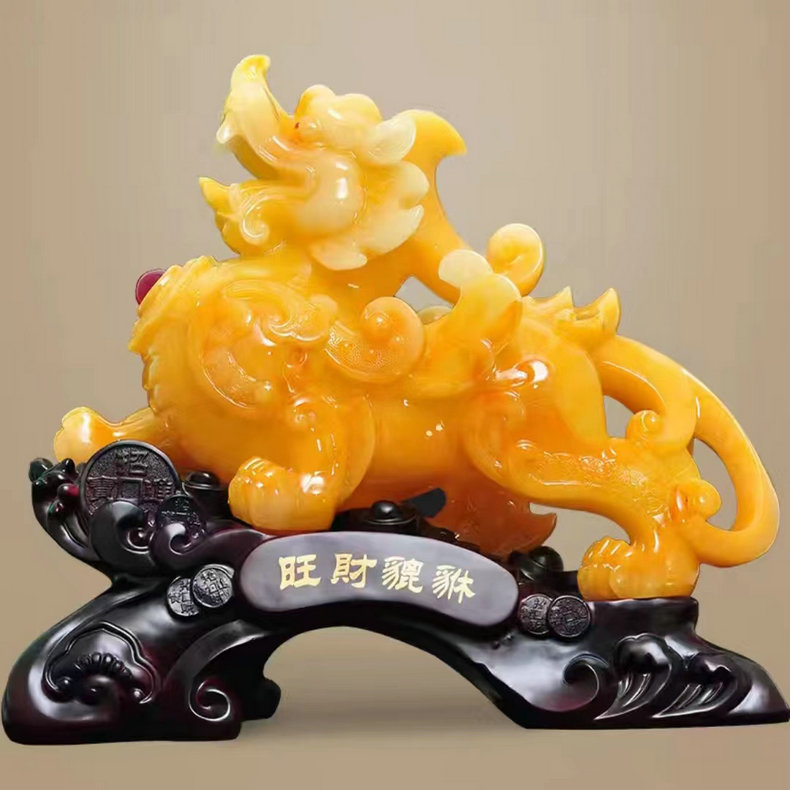 吉祥貔貅摆饰树脂酒柜摆件高级感开业发财乔迁礼物送礼用工艺摆饰