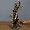 仿古铜女神忒弥斯雕塑雕像律师办公室公平小雕像正义法律天平摆件