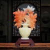 平安富贵红花冰玉花瓶摆件中式家居客厅乔迁礼品酒柜电视柜装饰品