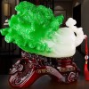 新中式聚宝盆玉白菜客厅摆件店铺开张公司开业礼品树脂工艺品