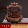 金蟾招财木纹摆件八方来财中式玄关办公室树脂工艺品开业乔迁礼物