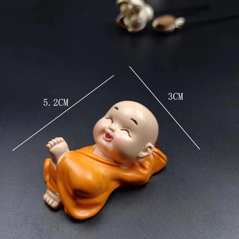 小和尚禅意摆饰四不功夫小沙弥车载办公桌装饰花盆桌面摆件入户门