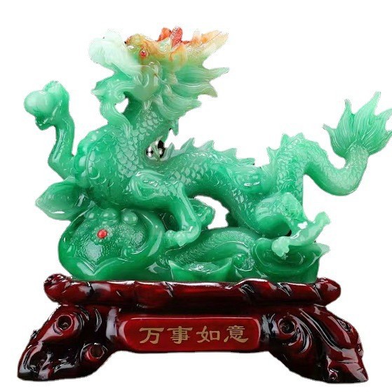 万事如意祥龙树脂工艺品摆饰酒柜摆件高级感开业发财乔迁礼物用品