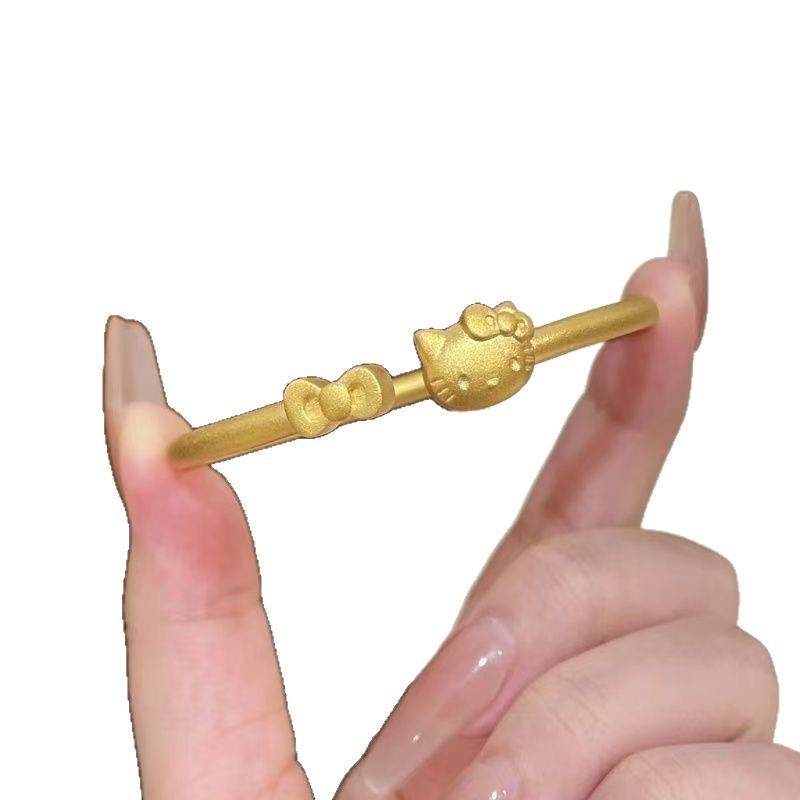 新款kt猫咪蝴蝶结手镯女卡通手环ing小众高级精致百搭设计感手饰