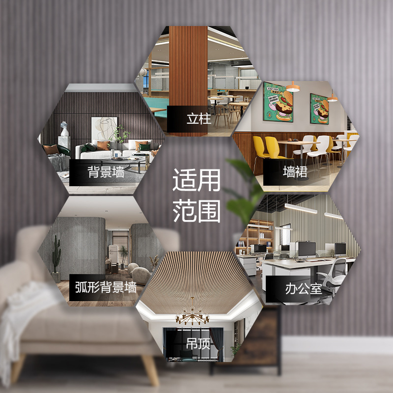 跨境3d立体自粘木纹凹凸格栅板墙贴墙纸客厅背景墙面装饰防水防潮