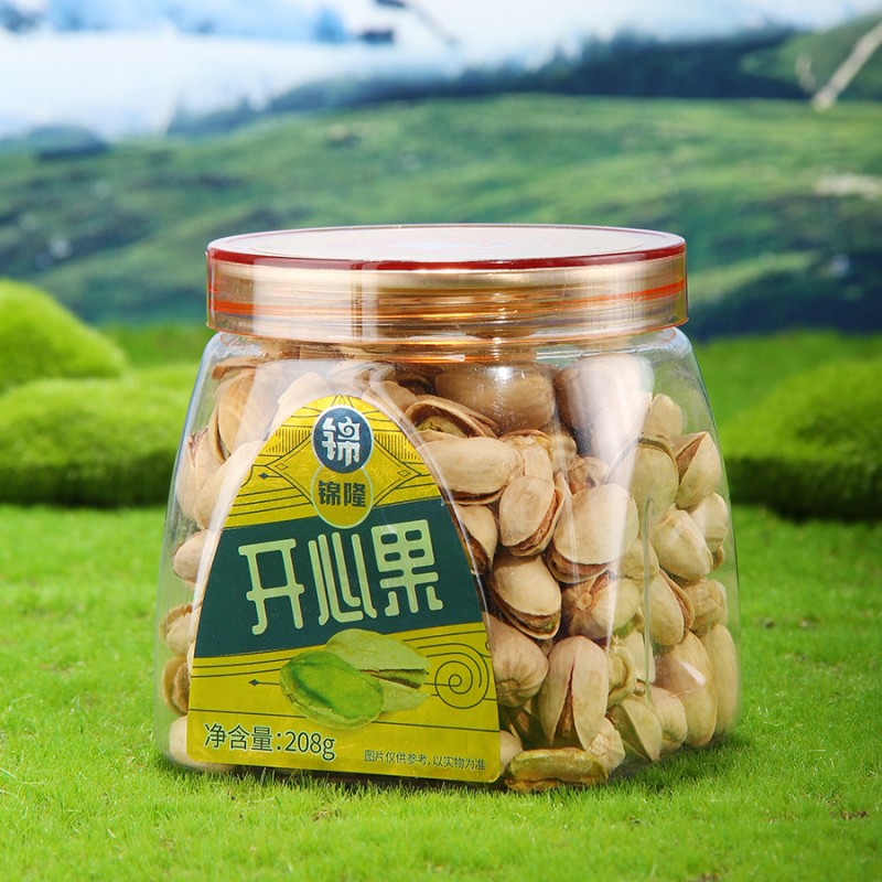 锦隆开心果208g原色无漂白零食孕妇健康坚果炒货罐装年货团购批发