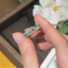 「蓝花殿」宫廷风珐琅彩花纹戒指新款新中式气质高级百搭指环女