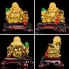笑纳百财弥勒佛白菜金蟾摆件树脂工艺品镀金大佛像家居办公室礼品