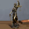 仿古铜女神忒弥斯雕塑雕像律师办公室公平小雕像正义法律天平摆件