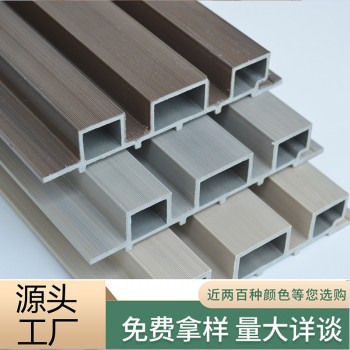 轻奢格栅板塑木围栏格栅PVC长城板庭院露台室外三代共挤木塑墙板