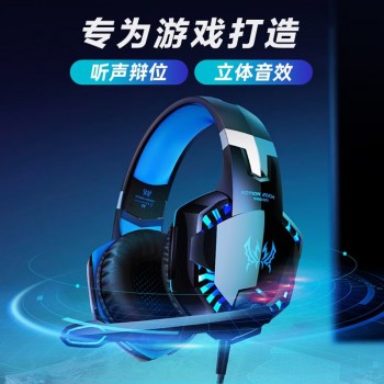 因卓 G2000耳机头戴式笔记本台式电脑游戏音乐耳麦重低音带话筒CF