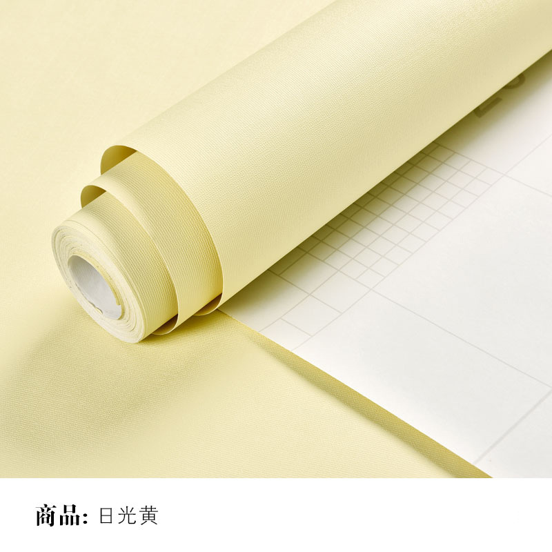 批发马卡龙墙纸自粘卧室温馨壁纸防水pvc纯色素色宿舍寝室墙贴纸
