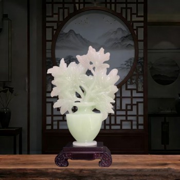 阿富汗玉花瓶摆件客厅家居电视柜玄关装饰工艺品乔迁礼品树脂仿玉