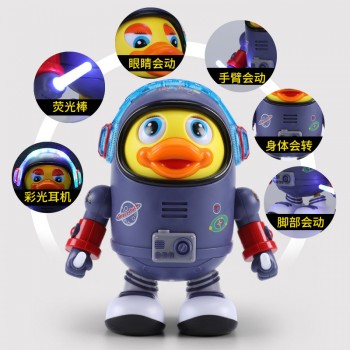 电动跳舞太空鸭婴儿早教玩具儿童唱歌机器人带灯光音乐宝宝1-3岁