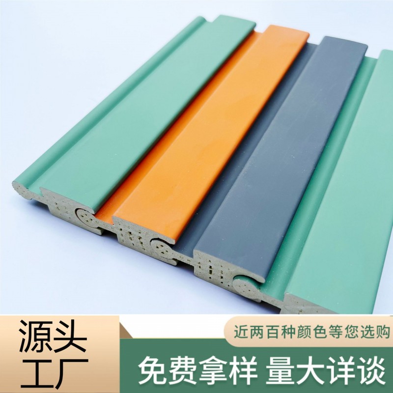 竹木纤维旋转格栅板条阻燃展厅大堂室内装修弧形立柱装饰轻奢风格