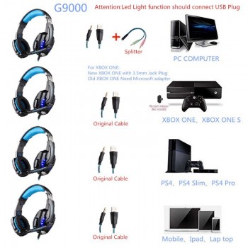 KOTION EACH 因卓G9000 头戴式耳机 电脑游戏吃鸡耳机有线耳麦PS4