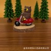 新款猫头鹰骑摩托卡通树脂工艺品创意办公家居桌面小摆件动物可爱