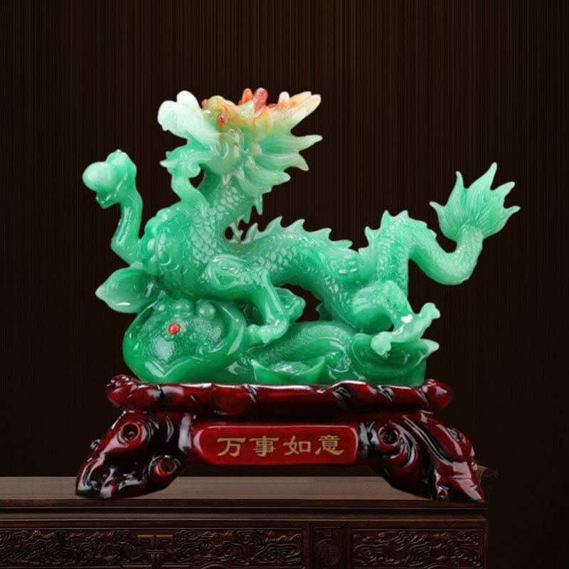 万事如意祥龙树脂工艺品摆饰酒柜摆件高级感开业发财乔迁礼物用品